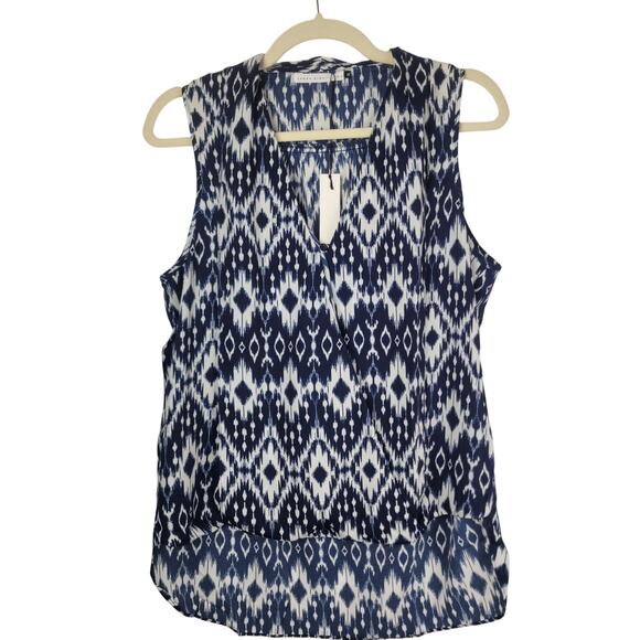 Three Eighty Two Revolve Monroe Sleeveless Surplice Topanga Blue White Sz M - Picture 1 of 9